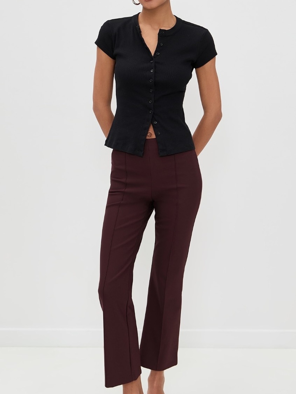 Vince Stretch Slim Dress Pants - Dark Plum
